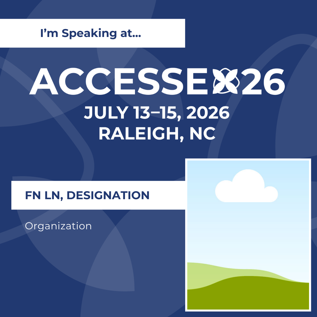 ACCESSE26 Speaking Graphic