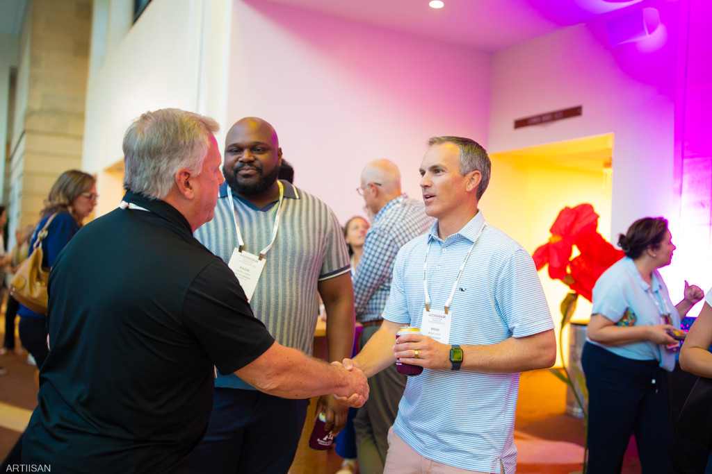 Attendees networking