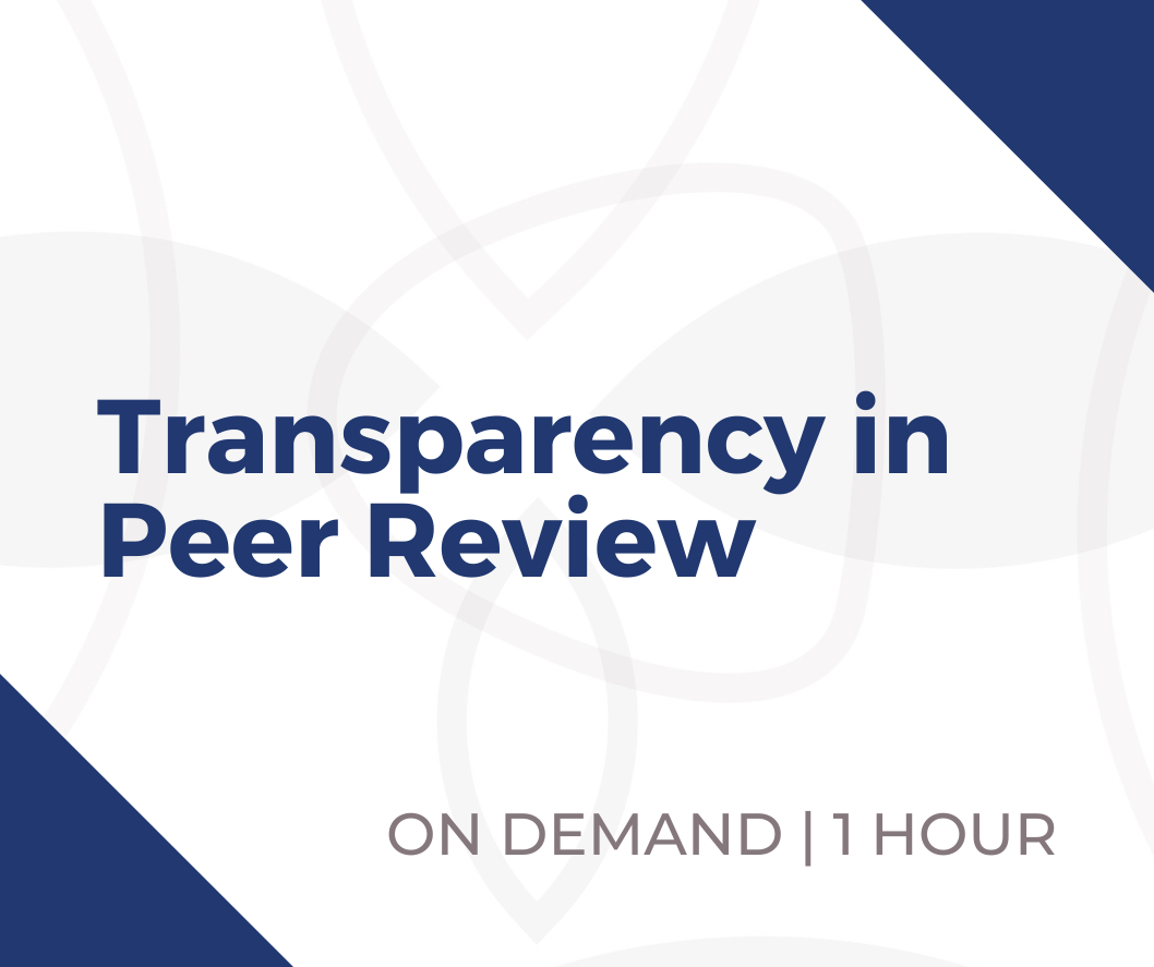 Webinar - Transparency in Peer Review